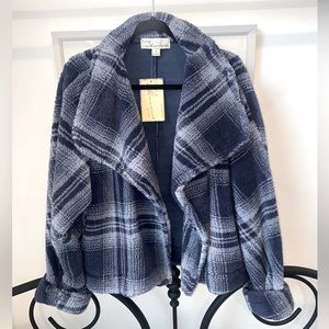 Plaid Fuzzy Jacket NWT